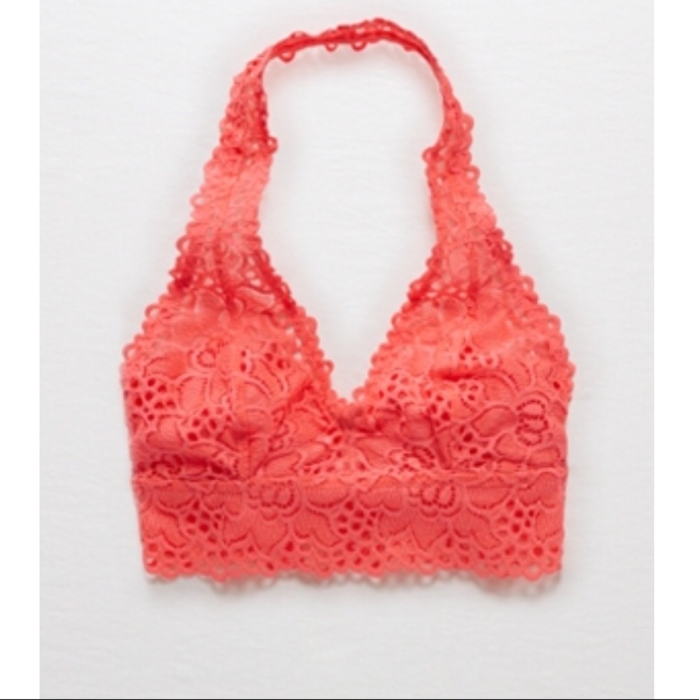 NWT Aerie lace bralette coral pink small